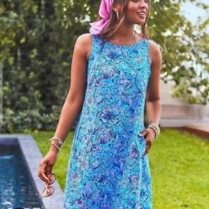 Lilly Pulitzer Blue Floral Swim Dress
